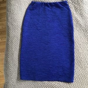 ***Last Chance***Bundle 3 for $10 Textured royal blue bodycon skirt.